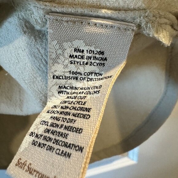 NEW Soft Surroundings Beaded Tunic Blouse 100% Cotton Size Small NWOT - Picture 4 of 5